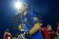 Toto-Pokal; 
Türkgücü München - FC Ingolstadt 04; vor dem Spiel Torwart Marius Funk (1, FCI) Einmarsch