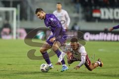 3. Liga; Erzgebirge Aue - FC Ingolstadt 04; Zweikampf Kampf um den Ball Marcel Costly (22, FCI) Zobel Tristan (25 Aue)