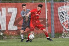 Bayernliga Süd - Saison 2021/2022 - FC Ingolstadt 04 II - VfB Hallbergmoos - Gashi Egson (#7 FCI) - Johannes Petschner grau Hallberg - Foto: Meyer Jürgen