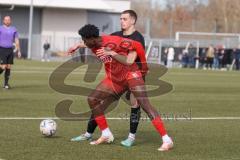 Bayernliga Nord - Saison 2023/24 - FC Ingolstadt 04 II - SpVgg Hankofen-Hailing - Udebuluzor Michael rot FCI - Schneider David schwarz Hankofen - Foto: Meyer Jürgen