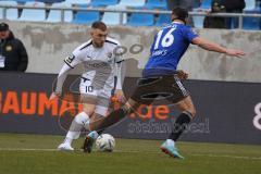 3.Liga - Saison 2022/2023 - 1. FC Saarbrücken - FC Ingolstadt 04 -Maximilian  Dittgen (Nr.10 - FCI) -  Bjarne Thoelke (Nr.16 - 1.FC Saarbrücken) - Foto: Meyer Jürgen