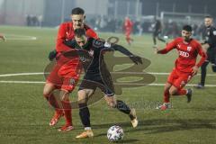 Bayernliga Süd - Saison 2022/2023 - FC Ingolstadt 04 II -  Türkspor Augsburg - Gashi Egson (Nr.9 - Fc Ingolstadt 04 II) - Borna Katanic schwarz Türkspor - Foto: Meyer Jürgen