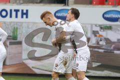 2.BL; 1. FC Heidenheim - FC Ingolstadt 04; Tor Jubel Treffer Christian Gebauer (22, FCI) 1:1 Ausgleich mit Marcel Gaus (19, FCI)