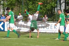 Kreispokal - Saison 2023/24 - FC Gerolfing - BC Attaching -  Der 1:0 Führungstreffer durch - Christian Träsch grün Gerolfing - jubel - XXXXX - dreht ein Rad - Foto: Meyer Jürgen