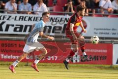 Kreisliga - Saison 2025/26- SV Kasing - FC Sandersdorf - Mathias Neumayer rot Kasing - Nico Hilger blau Sandersdorf - Foto: Meyer Jürgen