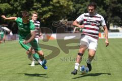 Bezirksliga - Saison 2024/25 - Freundschaftsspiel - FC Gerolfing - SV Kasing - Leo Zänger (Nr.11 - FC Gerolfing) - Raphael Reichenberger (Nr.15 - SV Kasing) - Foto: Meyer Jürgen