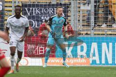 3. Liga; FC Viktoria Köln - FC Ingolstadt 04; Tor gegen Ingolstadt Torwart Marius Funk (1, FCI) schreit zum Team