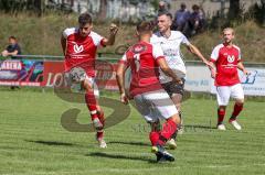 A-Klasse - Saison 2022/2023 - SV irsching - Knodorf - TV 1911 Vohburg  - Nicolas Nest weiss Irsching - Timo Sedlmeier rot Vohburg #5 - Foto: Meyer Jürgen