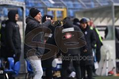 3. Liga; SV Waldhof Mannheim - FC Ingolstadt 04 - an der Seitenlinie, Spielerbank Cheftrainer Rüdiger Rehm (SVWM)