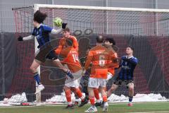 Schanzer Amateurcup 2026 - SV Haunwöhr - SC Irgertsheim - Felix Maier blau Haunwöhr  - Raphael Gruber Torwart Irgertsheim - Foto: Meyer Jürgen