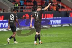 3. Liga; FC Ingolstadt 04 - SC Freiburg II; Sebastian Grönning (11, FCI) Tor Jubel Treffer Flugkopfball Bryang Kayo (48, FCI)