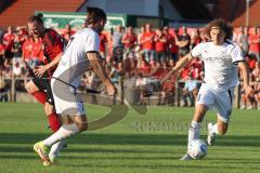 Toto Pokal - Saison 2022/2023 - SpVgg Heßdorf - FC Ingolstadt 04 - Tim Civeja (Nr.8 - FCI) - Maximilian Kundt (Nr.22 - SpVgg Hessdorf) - Foto: Meyer Jürgen