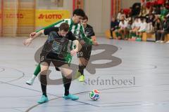 Lotto Bayern Hallencup - Lindenkreuzhalle Saison 2024/25 - DJK München -  SV Manching - Adam Puta schwarz München - Yousef Al Noman grün Manching - Foto: Meyer Jürgen