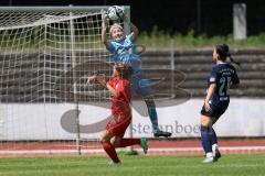 DFB - Pokal Frauen 1. Runde - Saison 2023/2024 - FC Ingolstadt 04 - FC Carl Zeiss Jena - Sarah Schauer (Nr.18 - FCI Frauen) mit einer Torchance - Janning Jasmin Torwart Jena - Foto: Meyer Jürgen