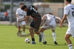 *** Bayernliga Nord - Saison 2025/26 - FC Ingolstadt 04 II - ATSV Erlangen - Ognjen Draculic (Nr.9 - FC Ingolstadt II) - Thomas Müller weiss Erlangen - Foto: Meyer Jürgen