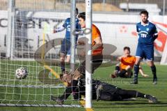 Audi Schanzer Amateur Cup 2022 - TSV Großmehring - SC Irgertsheim - Louis Habermeier orange Irgertsheim mit dem 0:1 Führungstreffer - jubel - Stefan Kern Torwart Großmehring - Foto: Jürgen Meyer