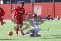 A-Junioren Bundesliga  - Saison 2023/24 - A-Junioren - FC Ingolstadt 04 - 1.FC Heidenheim - Berk Baran (Nr.26 FCI) - Kamper Elias weiss Heidenheim - Foto: Meyer Jürgen