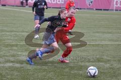 Bayernliga - Frauen - Saison 2022/2023 - FC Ingolstadt 04 II -TSV Schwaben Augsburg - Annika Siebenhüter rot FCI - Nicole Wagner schwarz Augsburg - Foto: Meyer Jürgen