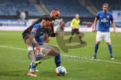 2.BL; Hansa Rostock - FC Ingolstadt 04; Zweikampf Kampf um den Ball Fatih Kaya (9, FCI) Rizzuto Calogero (27 HR)