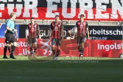 3. Liga - Saison 2024/25 - FC Ingolstadt 04 - SV Wehen Wiesbaden - Der 1:2 Anschlusstreffer - jubel - enttäuschte Gesichter - XXXXX - Foto: Meyer Jürgen