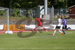 2. Frauen-Bundesliga - Saison 2021/2022 - FC Ingolstadt 04 - FSV Gütersloh - Der 1:1 Ausgleichstreffer durch Maier Ramona (#18 FCI) - jubel - Rolle Sarah Torwart Gütersloh - Foto: Meyer Jürgen