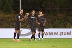 3. Liga; TSV Havelse - FC Ingolstadt 04; Freistoß Tor Jubel Treffer 2:1 Anschluß Max Besuschkow (17, FCI) Jonas Scholz (15, FCI) Lukas Fröde (34, FCI)