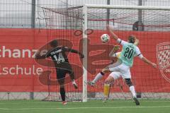 2. Bundesliga Frauen - Saison 2025/26 - FC Ingolstadt 04 Frauen - FFC Turbine Potsdam - Melissa Kuya Kuya -Strobel (Nr.14 - FC Ingolstadt Frauen I) schiesst den Ball an die Hand von Schmidt Bianca weiss Potsdamm und es gibt Elfmeter - XXXXX - Foto: Meyer 