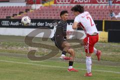 *** Bayernliga Nord - Saison 2025/26 - FC Ingolstadt 04 II - Jahn Regensburg II - Mustafa Özden (Nr.6 - FC Ingolstadt II) - Schön Lenny weiss Regensburg - Foto: Meyer Jürgen