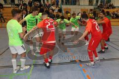 Lotto - Hallen - Bayerncup - Oberbayern -  Saison 2022/2023  - FC Fatih Ing - FC Penzberg - Finale - 1:0 - Siegerehrung - 1. Sieger FC Fatih Ingolstadt - jubel  - Beide Mannschaften tanzen - fairplay - Foto: Meyer Jürgen