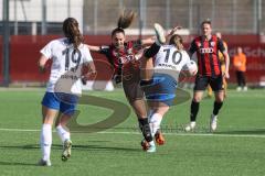 2. Bundesliga Frauen - Saison 2024/25 - FC Ingolstadt 04 Frauen - SC Sand - Ivana Slipcevic (Nr.8 - FCI Frauen) - Matuschewski Julia #10 weiss Sand - Homann Sanja weiss Sand - Foto: Meyer Jürgen