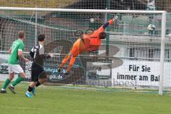 Bezirksliga - Saison 2024/25 - FC Gerolfing - VFB Eichstätt II - Michael Oblinger Torwart Gerolfing leitet den Ball an die Latte weiter - XXXXX - Foto: Meyer Jürgen