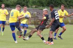 Bayernliga Nord - Saison 2024/25 - Freundschaftsspiel - FC Ingolstadt 04 II - FC Pipinsried - Thomas Rausch (Nr.16 - FCI U21) - Greiffenegger Tim gelb Pipinsried  - Foto: Meyer Jürgen