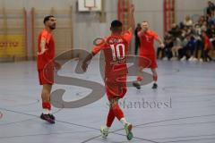 Lotto - Hallen - Bayerncup -  Saison 2022/2023 - FC Fatih Ingolstadt - SV Manching - Halbfinale - Alen Patak #10 Fatih schießt ein Tor — Jubel -  Foto: Meyer Jürgen