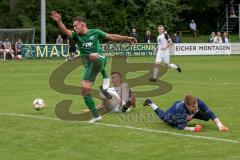 BZL - Oberbayern Nord - SV Manching - VFB Eichstätt II - Schmidt Tim (#20 Manching) grün - Max Dörfler Torwart Eichstätt - Foto: Jürgen Meyer