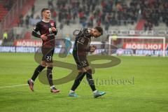 2.BL; FC Ingolstadt 04 - Erzgebirge Aue; Tor Jubel Treffer 1:0 Patrick Schmidt (32, FCI) Thomas Keller (27, FCI)