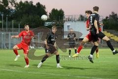 Bayernliga Süd - Saison 2022/2023 - FC Ingolstadt 04 - SV Erlbach - Krupa Jeroen (Nr.17 - Fc Ingolstadt 04 II) leitet einen Kopfball weiter an Keidel Felix (Nr.6 - Fc Ingolstadt 04 II) - Foto: Meyer Jürgen