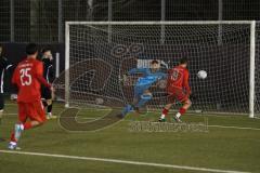 2023_11_24 - Bayernliga Nord - Saison 2023/24 - FC Ingolstadt 04 II - DJK Gebenbach - Leon Nuhanovic rot FCI - Christoph Lindner Torwart Gebenbach - Foto: Meyer Jürgen