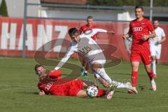 Bayernliga Süd - Saison 2021/2022 - FC Ingolstadt 04 II - TSV 1865 Dachau - Patrick Sussek (#9 FCI) - Marcel Kosuch weiss Dachau - Foto: Meyer Jürgen