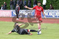 Kreisliga - Saison 2025/26- TSV Ingolstadt Nord - Türk SV Ingolstadt - Hakan Tural schwarz Ing Nord - Umut Yürükal rot Türkisch - Foto: Meyer Jürgen