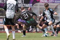 Bezirksliga - Saison 2025/26- TSV Gaimersheim - TSV Ober./Unterh.stadt - Luca Mancini (Nr.21 - TSV Gaimersheim) - Nail Dizdarevic grau Ober/. Unterh.stadt - Foto: Meyer Jürgen