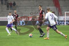 2.BL; FC Ingolstadt 04 - Erzgebirge Aue; Nils Roeseler (13, FCI) Schreck Sam (30 Aue) Nikola Trujic (16 Aue) Nico Antonitsch (5, FCI)