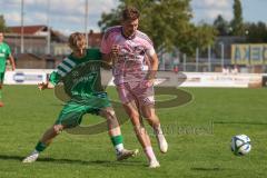 Bezirksliga - Saison 2025/26- TSV Gaimersheim - SVA Palzing - Dennis Hüttinger (Nr.7 - TSV Gaimersheim) - Michael Tafelmeier grün Palzing  - Foto: Meyer Jürgen