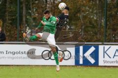 2023_10_21 - Kreisliga - Saison 2023/24 - FC Gerolfing - FC Fatih Ingolstadt - Kerem Arik schwarz Fatih - Christian Träsch grün Gerolfing - Foto: Meyer Jürgen