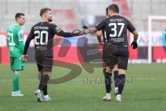 3. Liga; FC Ingolstadt 04 - 
SV Sandhausen; Tor Jubel Treffer 1:0 Yannick Deichmann (20, FCI) mit Pascal Testroet (37, FCI)