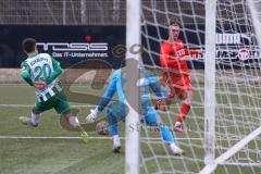 Bayernliga Süd - Saison 2022/2023 - FC Ingolstadt 04 - SV Schalding Heining - Juan Ignacio Cabrera (Nr.27 - FCI II) - Burmberger Fabian #20 Schalding - Schedlbauer Daniel Torwart Schalding - Foto: Meyer Jürgen