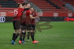 3. Liga - FC Ingolstadt 04 - Türkgücü München - Elfmeter Tor Stefan Kutschke (30, FCI) Jubel, mit Filip Bilbija (35, FCI) Michael Heinloth (17, FCI)