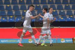 3. Liga - KFC Uerdingen 05 - FC Ingolstadt 04 - Tor 0:1 Jubel durch Stefan Kutschke (30, FCI) Michael Heinloth (17, FCI) Tobias Schröck (21, FCI)