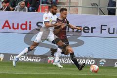 2. Fußball-Liga - Saison 2021/2022 - FC Ingolstadt 04 - Hamburger SV - Jan Gyamerah (#2 HSV) - Dominik Franke (#3 FCI) - Foto: Meyer Jürgen