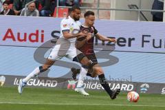 2. Fußball-Liga - Saison 2021/2022 - FC Ingolstadt 04 - Hamburger SV - Jan Gyamerah (#2 HSV) - Dominik Franke (#3 FCI) - Foto: Meyer Jürgen