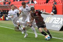 2. Fußball-Liga - Saison 2021/2022 - FC Ingolstadt 04 - Hamburger SV - Florian Pick (#26 FCI) - Moritz Heyer (#3 HSV) - Foto: Meyer Jürgen